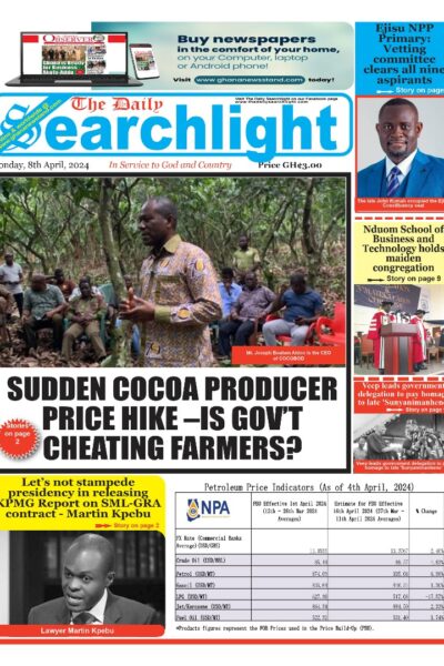Daily Searchlight,  Monday, April 8, 2024 Printed Version