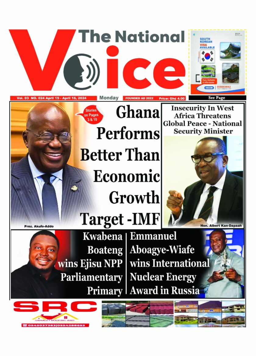 National Voice, Monday, April 15th, 2024 Ghana News Stand