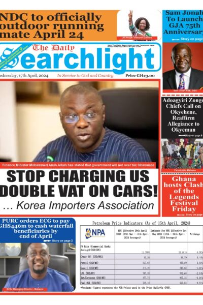 Daily Searchlight, Wednesday, April17, 2024, Printed Version