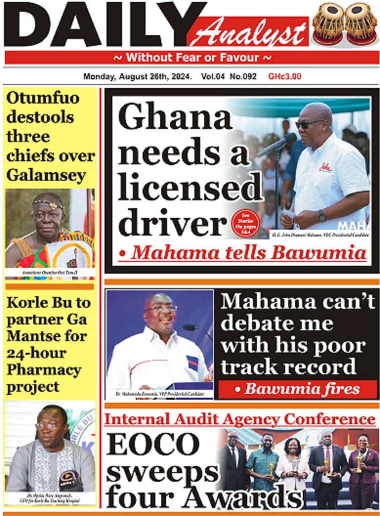 Daily Analyst Wednesday 28th August 2024 Ghana News Stand