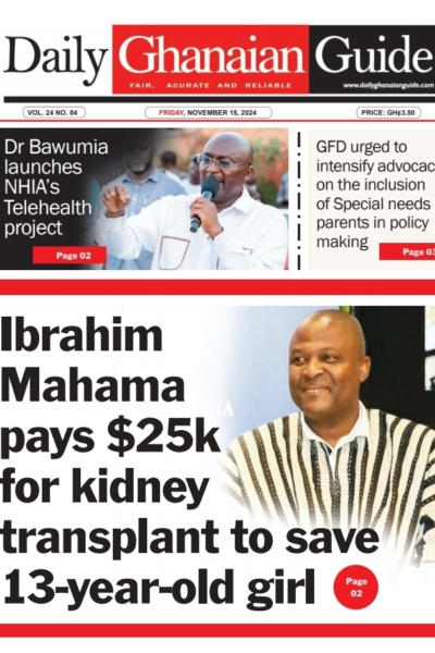 Daily Ghanaian Guide, Friday, November 15, 2024