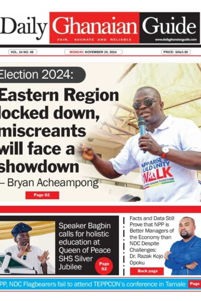 Daily Ghanaian Guide, Monday, 25th November, 2024