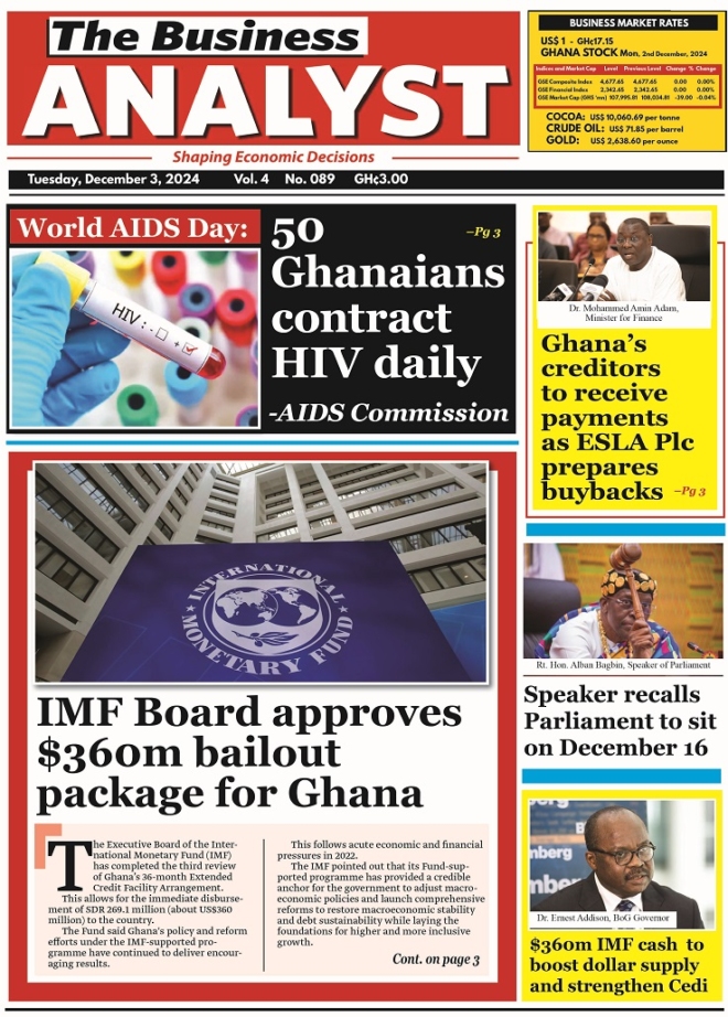 Business Analyst, Tuesday, December 3, 2024 Ghana News Stand