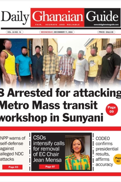 Daily Ghanaian Guide, Wednesday, December 11th, 2024