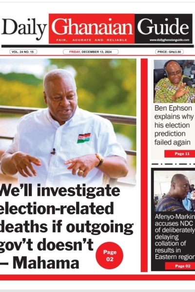 Daily Ghanaian Guide, Friday, December 13, 2024