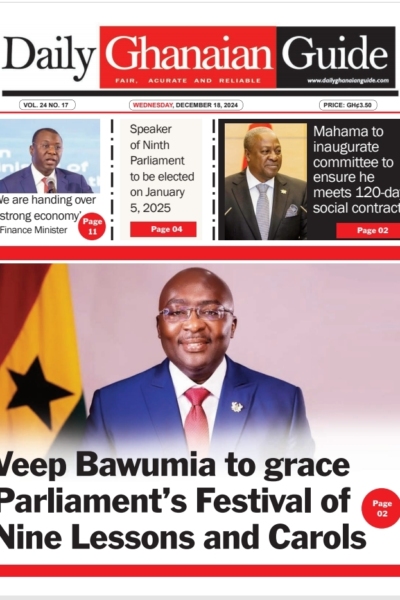 Daily Ghanaian Guide, Wednesday, December 18, 2024