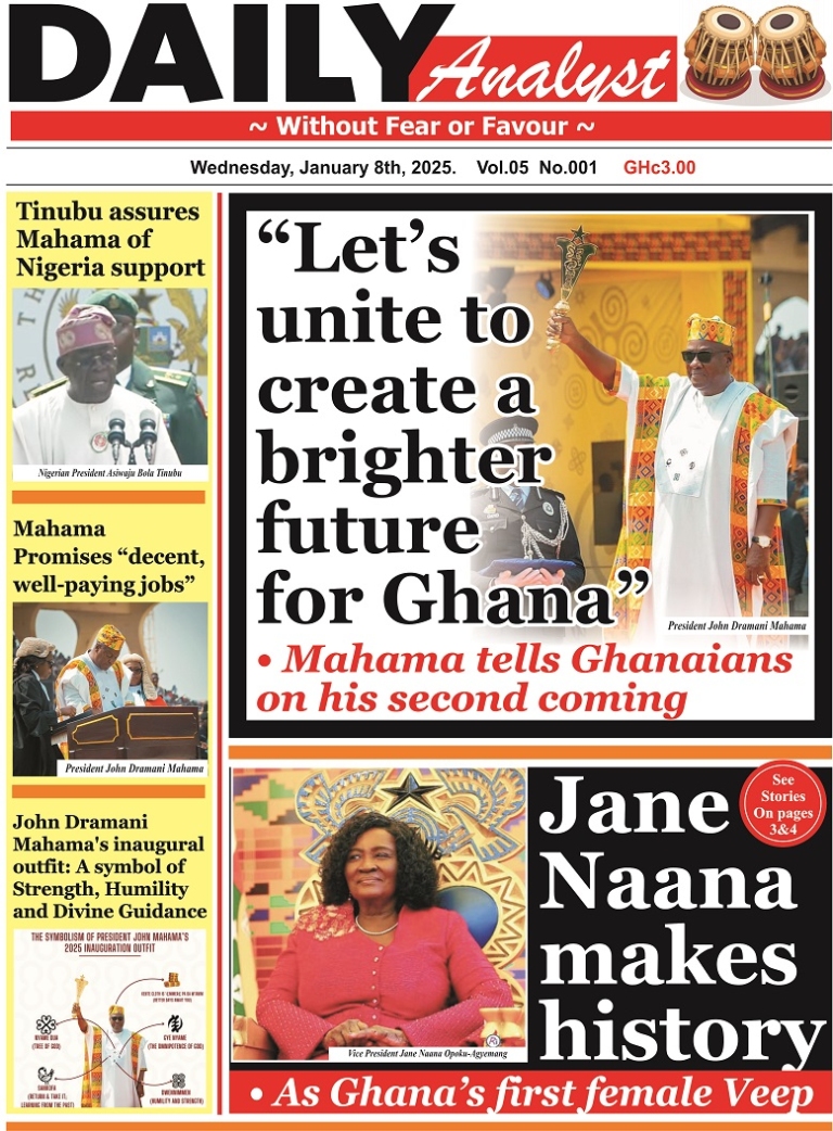 Daily Analyst, Wednesday, 8th January, 2025 Ghana News Stand