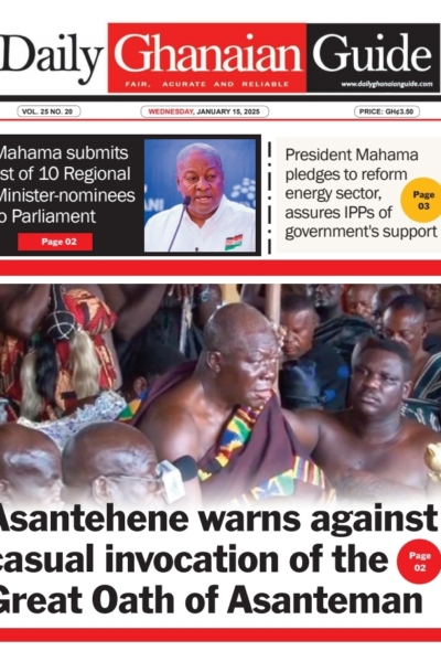Daily Ghanaian Guide, Wednesday, January 15, 2025