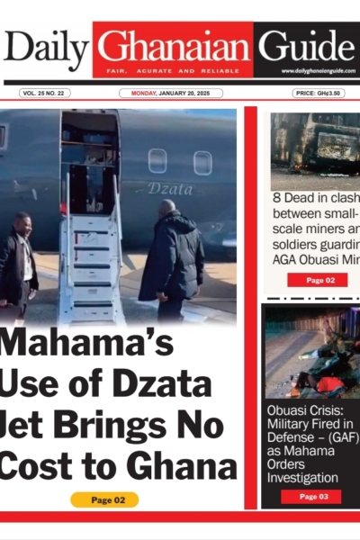 Daily Ghanaian Guide, Monday, January 20, 2025