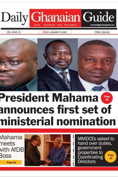 Daily Ghanaian Guide, Friday, January 10, 2025