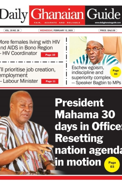 Daily Ghanaian Guide, Wednesday, February 12, 2025