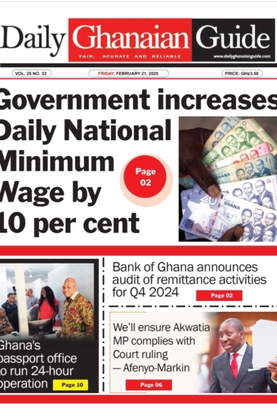 Daily Ghanaian Guide, Friday, 21st February, 2025