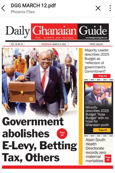 Daily Ghanaian Guide, Wednesday, March 12, 2025