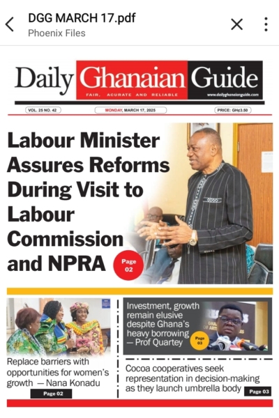Daily Ghanaian Guide, Monday, 17th March, 2025