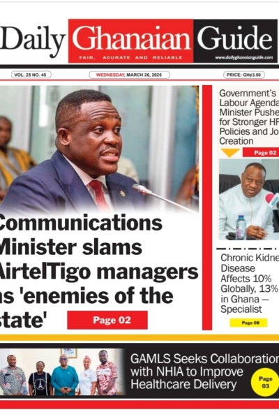 Daily Ghanaian Guide, Wednesday, March 26, 2025