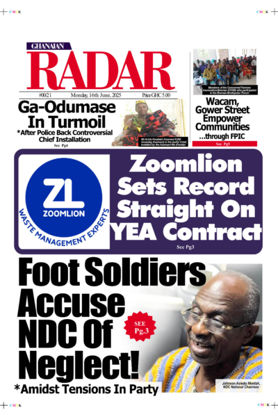 GHANA RADAR, Monday, 16th June, 2025