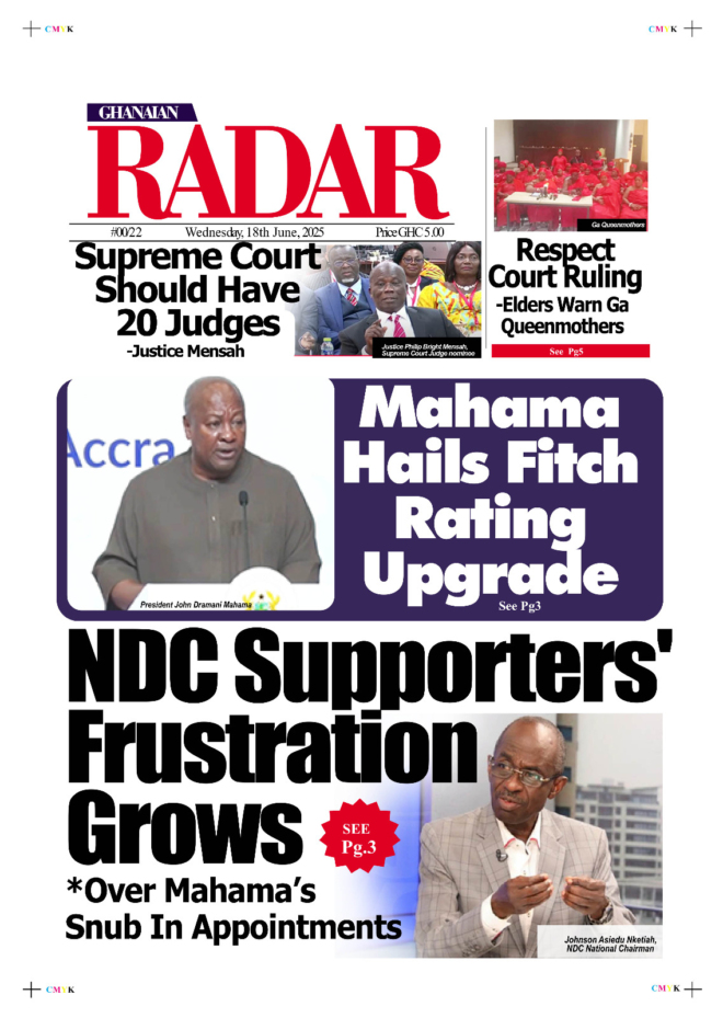 Ghana Radar, Wednesday, 18th June, 2025