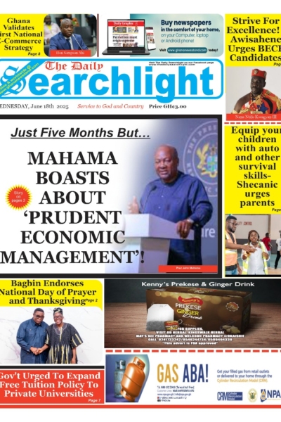 Daily Searchlight, Wednesday, 18th June, 2025 Printed Version