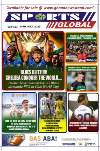 Sports Global, Monday, 14th July,  2025