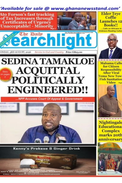Daily Searchlight Monday, 3rd August, 2026