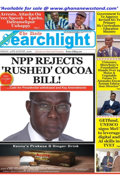 Daily Searchlight Monday, 10th August, 2026