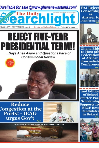 Daily Searchlight Friday, 18th September, 2026