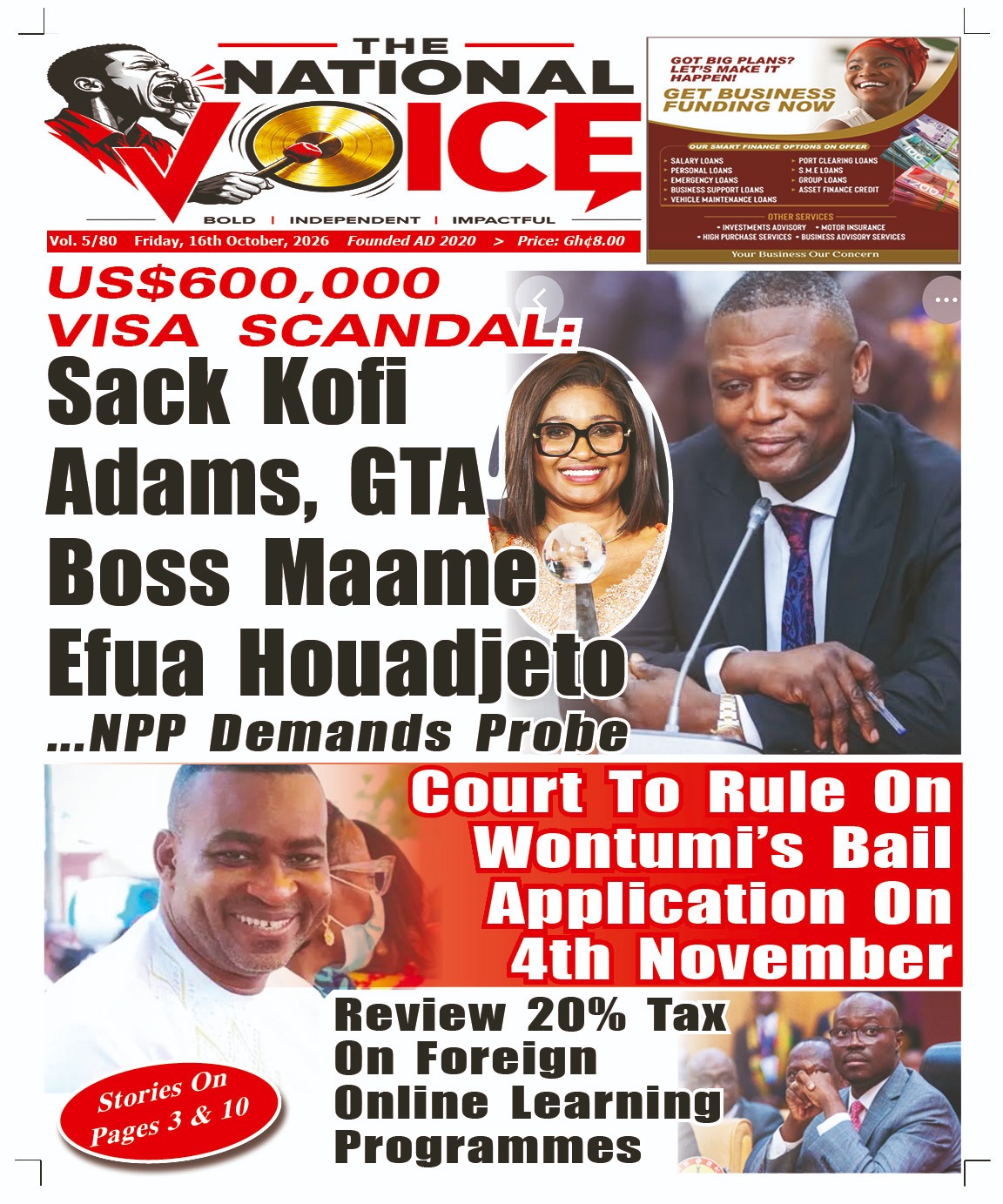 National Voice, Friday, October 16, 2026
