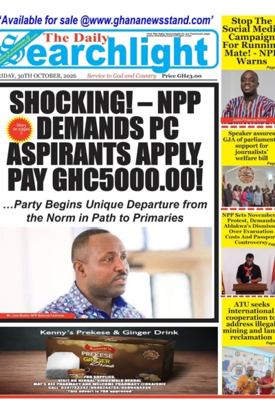 Daily Searchlight Friday, 30th October, 2026