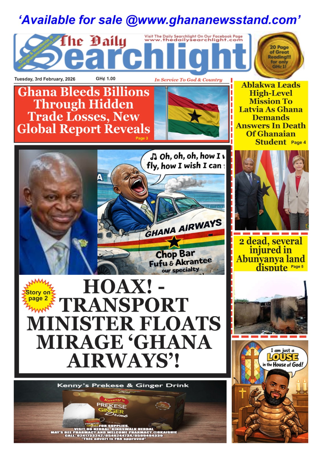 The Daily Searchlight, Tuesday, February 3rd, 2026