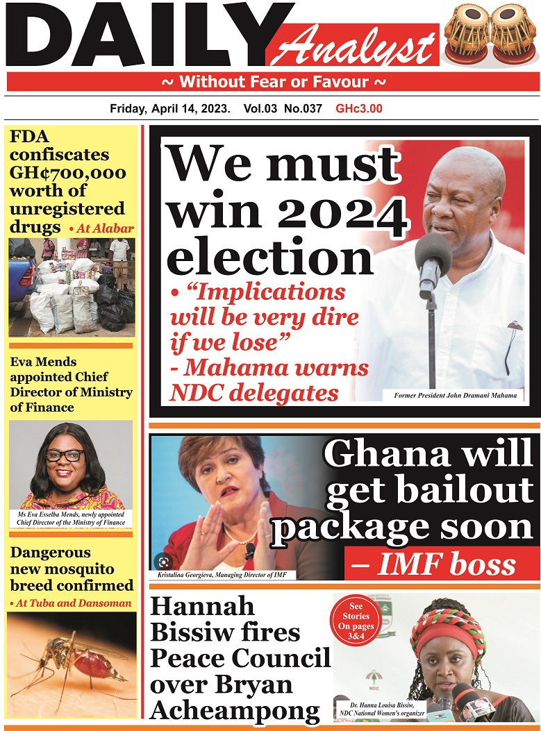 Daily Analyst, Friday, 14th April, 2023 - Ghana News Stand