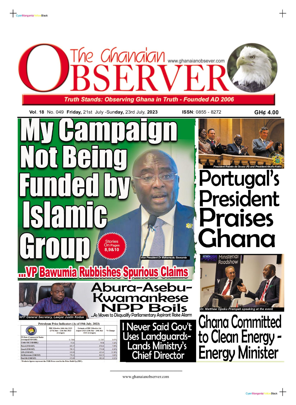 Ghanaian Observer, Friday, July 21, 2023 – Ghana News Stand